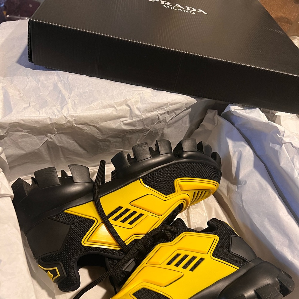 COPY - Prada cloudbust shoes, yellow and black.